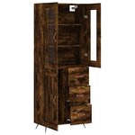 vidaXL Buffet haut Chêne fumé 69 5x34x180 cm Bois d'ingénierie