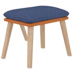 vidaXL Chaise de relaxation avec repose-pied Bleu Similicuir et tissu