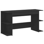 Bureau table poste de travail meuble d'ordinateur informatique étude 140 x 50 x 75 cm bois d'ingénierie noir 02_0023911