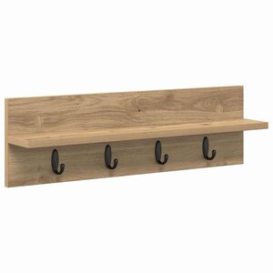 vidaXL Porte-manteau mural chêne artisanal 60 x 10.5 x 18 cm