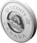 Pièce de monnaie en Argent 5 Cents g 110.66 Millésime 2025 MULTILAYERED BEAVER