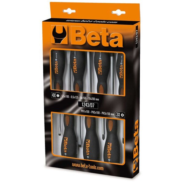 Beta tools tournevis 1243/d7 en acier 7 pièces 012430017