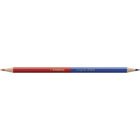 Crayon de couleur héxagonal original 87 mine 2 5 mm rouge et bleu x 12 stabilo