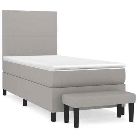 vidaXL Sommier à lattes de lit avec matelas Gris clair 80x200 cm Tissu