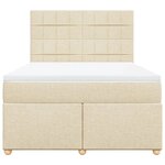 vidaXL Sommier à lattes de lit avec matelas Crème 140x190 cm Tissu