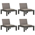 vidaXL Chaises de salon de jardin et coussins 4pc Plastique Anthracite