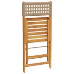 vidaXL Chaises de jardin pliantes lot de 4 beige rotin et bois massif