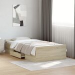 vidaXL Cadre de lit avec tiroirs sans matelas chêne sonoma 90x190 cm