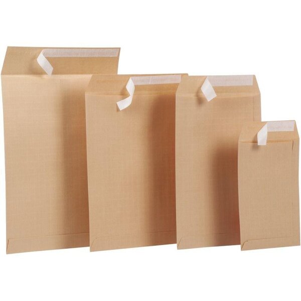 Paquet de 50 pochettes kraft armé 229 x 324 mm 130 g avec bande adhésive