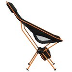 vidaXL Chaise de camping pliables lot de 2 noir tissu oxford aluminium