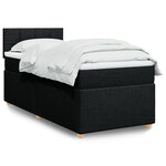 vidaXL Sommier à lattes de lit avec matelas Noir 100x200 cm Tissu