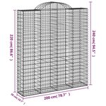 vidaXL Paniers à gabions arqués 15 Pièces 200x50x220/240 cm Fer galvanisé
