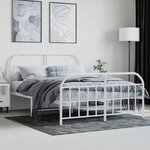 vidaXL Cadre de lit métal avec tête de lit/pied de lit blanc 140x190cm