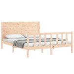 vidaXL Cadre de lit avec tête de lit 160x200 cm bois massif