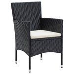vidaXL Ensemble à manger de jardin avec coussins 5 Pièces Noir