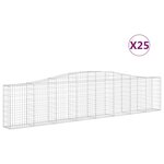 vidaXL Paniers à gabions arqués 25 Pièces 400x30x80/100 cm Fer galvanisé