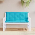 vidaXL Coussins de banc de jardin lot de 2 turquoise 120x50x7 cm tissu