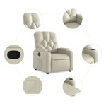 vidaXL Fauteuil inclinable Crème Similicuir