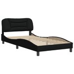 vidaXL Cadre de lit avec tête de lit Noir 100x200 cm Tissu