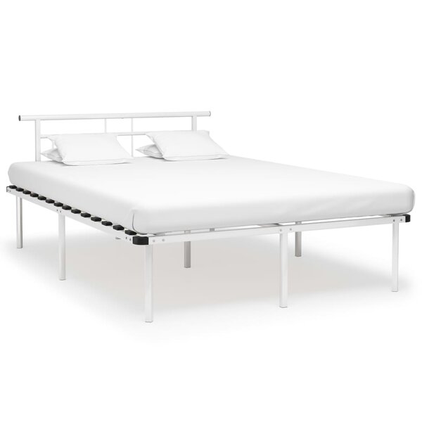 vidaXL Cadre de lit Blanc Métal 140x200 cm