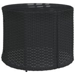 vidaXL Salon de jardin 3 Pièces demi-rond noir résine tressée