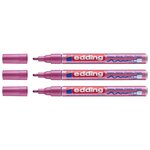 Marqueur Peinture Brillante 751 Rose Métallisé Pointe Fine 1-2 mm x 3 EDDING