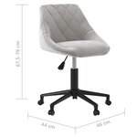 vidaXL Chaises pivotantes à manger lot de 2 gris clair velours