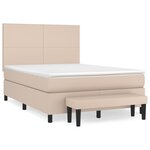vidaXL Sommier à lattes de lit avec matelas Cappuccino 140x200 cm