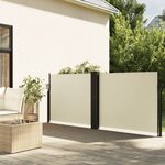 vidaXL Auvent latéral rétractable crème 140x1200 cm