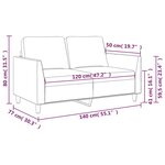 vidaXL Canapé à 2 places Noir 120 cm Similicuir