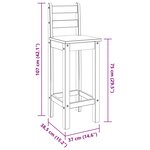 vidaXL Chaises de bar lot de 2 blanc bois de pin solide