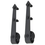 vidaXL Kit de quincaillerie de porte coulissante SKIEN 200 cm noir