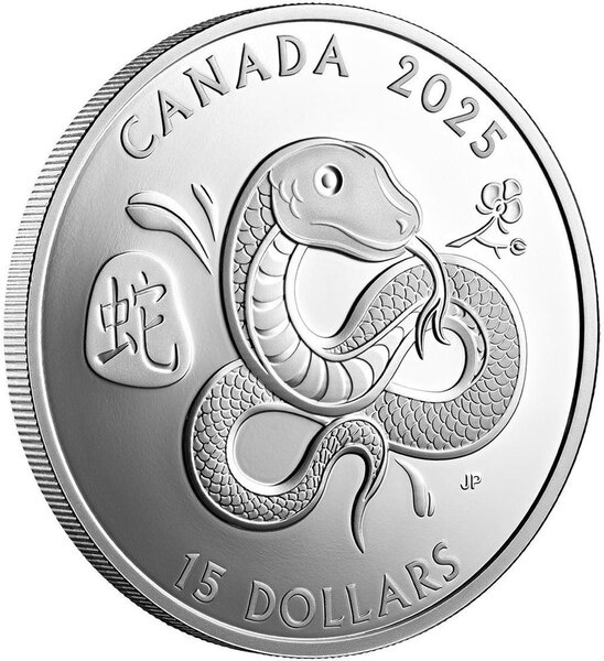 Pièce de monnaie en Argent 15 Dollars g 31.1 (1 oz) Millésime 2025 SNAKE