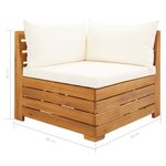 vidaXL Canapé d'angle sectionnel 1 pc et coussins Bois d'acacia massif