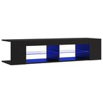 vidaXL Meuble TV avec lumières LED noir 135x39x30 cm