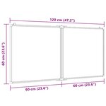 vidaXL Tableau blanc magnétique pliable 120x60x1 7 cm aluminium