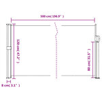 vidaXL Auvent latéral rétractable marron 120x500 cm