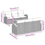 vidaXL Ensemble de Canapés de Jardin 7 Pièces Coussins Noir Rotin Synthétique Acier