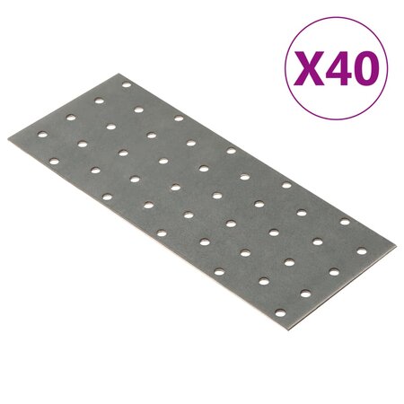 vidaXL Plaques perforées 40 Pièces 2 mm 200x80 mm acier galvanisé