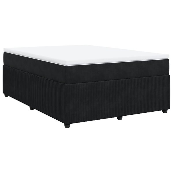 vidaXL Sommier à lattes de lit avec matelas Noir 140x190 cm Velours