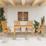 vidaXL Ensemble à manger de jardin 5 Pièces Bois d'acacia solide