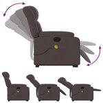 vidaXL Fauteuil inclinable de massage Marron foncé Tissu