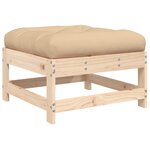vidaXL Repose-pied de jardin avec coussin bois de pin massif