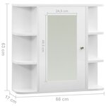 vidaXL Armoire à miroir de salle de bain Blanc 66x17x63 cm MDF