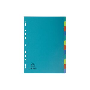 Intercalaires Polypropylène Recyclé Forever® 12 Positions - A4 - Couleurs Assorties - X 15 - Exacompta