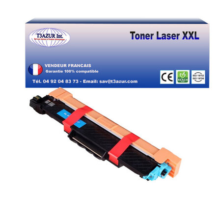 Toner compatible avec Brother TN247 pour Brother HL-L3270CDW  HL-L3280CDW Cyan - 2 300 pages - T3AZUR