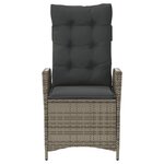 vidaXL Chaises inclinables de jardin lot de 2 et coussins gris rotin