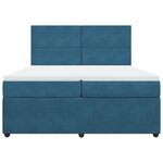 vidaXL Sommier à lattes de lit et matelas Bleu foncé 200x200cm Velours