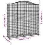 vidaXL Paniers à gabions arqués 8 Pièces 200x50x200/220 cm Fer galvanisé