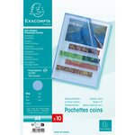 Sachet 10 Pochettes Coin Polypropylène Grainé 12/100e - A4 - Bleu - X 10 - Exacompta
